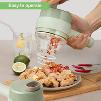 4-in-1 Electric Vegetable Chopper & Kitchen Cutter Set
