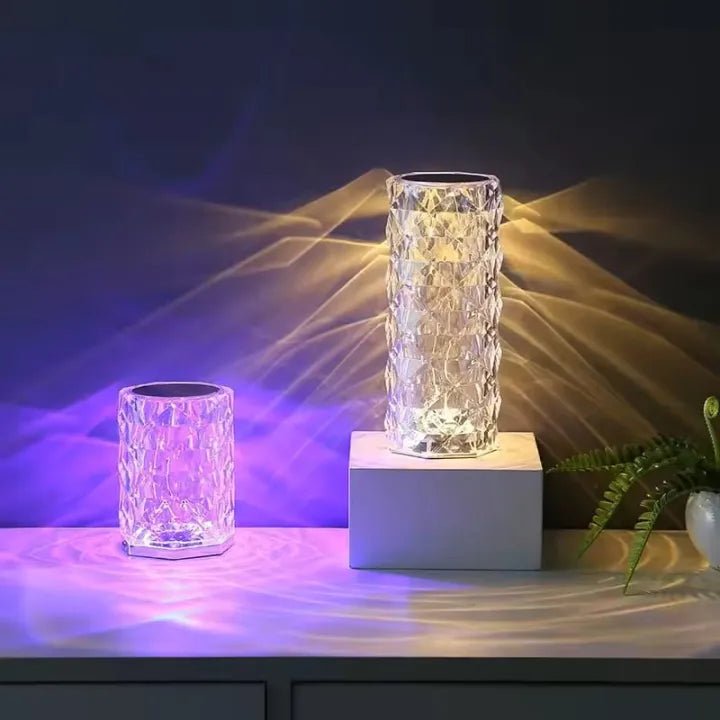 Crystal Rose Diamond Table Lamp – 16-Color RGB Night Light