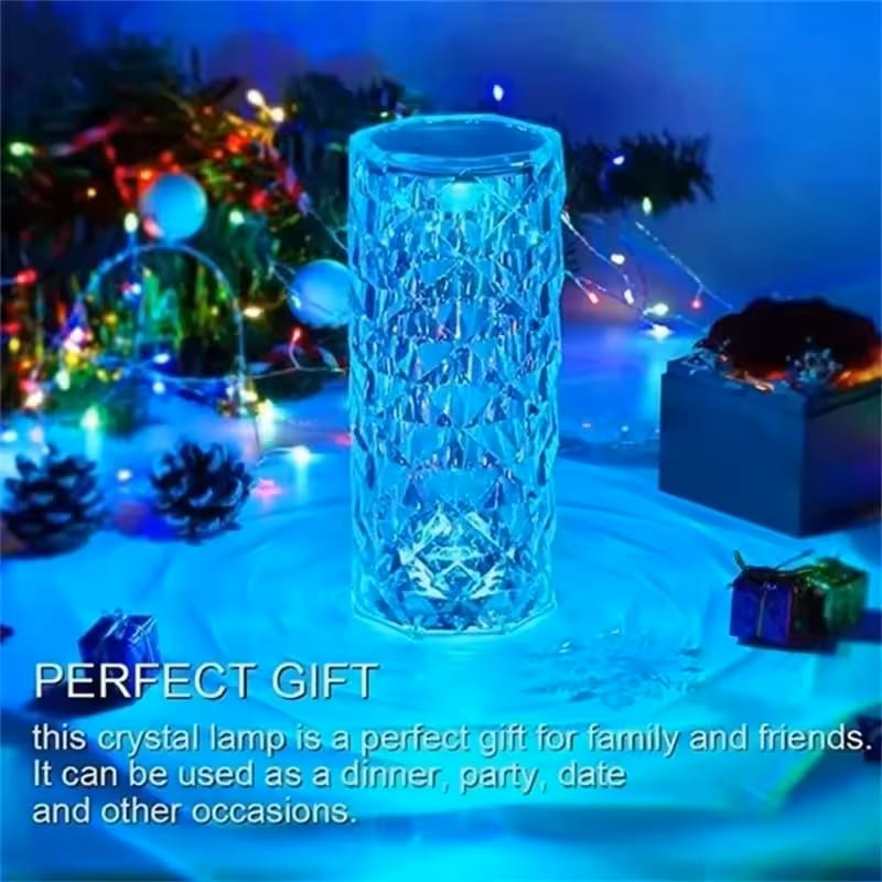 Crystal Rose Diamond Table Lamp – 16-Color RGB Night Light