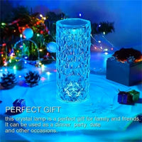 Crystal Rose Diamond Table Lamp – 16-Color RGB Night Light