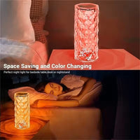 Crystal Rose Diamond Table Lamp – 16-Color RGB Night Light