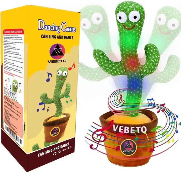 Dancing Cactus Talking Toy – Singing Plush with LED Lights