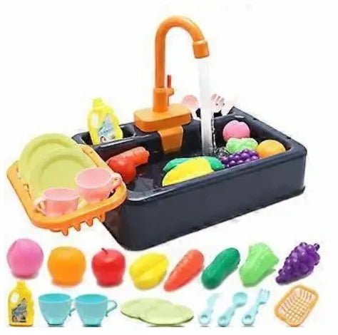 Kids Play Sink Toy Set with Running Water – Pretend Play Kitchen