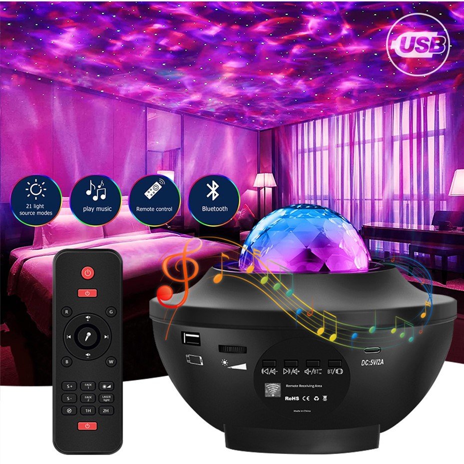 RGB Galaxy Projector Lamp with Bluetooth Speaker Night Light