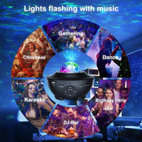 RGB Galaxy Projector Lamp with Bluetooth Speaker Night Light
