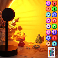 RGB Sunset Lamp Projector – 16-Color Night Light with Remote