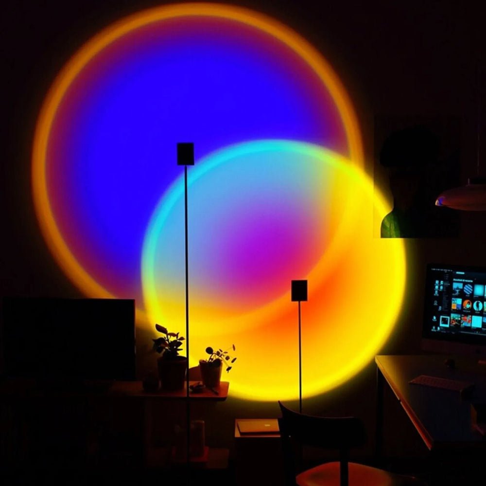 RGB Sunset Lamp Projector – 16-Color Night Light with Remote