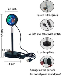 RGB Sunset Lamp Projector – 16-Color Night Light with Remote